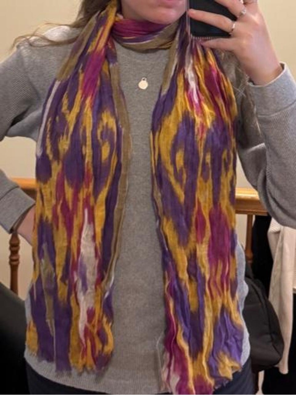 Lauren Ralph Lauren (green tag NEW WITH TAGS) purple and yellow scarf